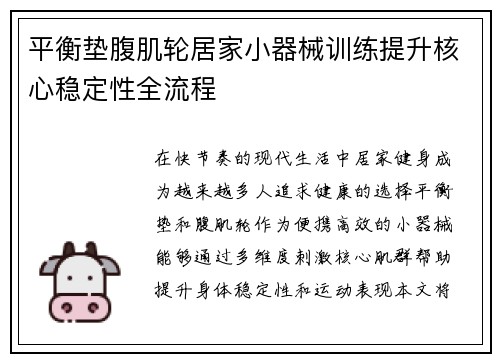 平衡垫腹肌轮居家小器械训练提升核心稳定性全流程